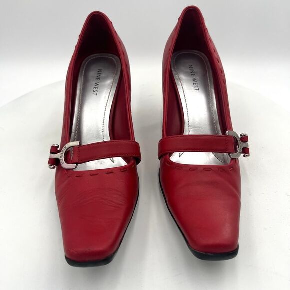 Nine West CosaBella Pumps Red With Designer Heels Size 8 D 78 - Picture 4 of 12